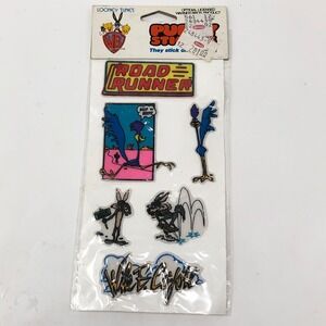 Vintage 1988 Looney Tunes Puffy Stickers  E Coyote Road Runner Warner Bros 279